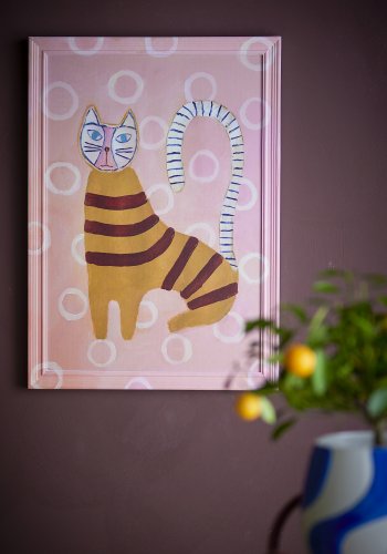 BLOOMINGVILLE Missy Illustration mit Rahmen, Rosa, Kiefer (L40xH56xB2 cm)