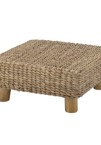 BLOOMINGVILLE MINI Mojo Kinderhocker, quadratisch - natürliche Wasserhyazinthe und Teak (50x50)