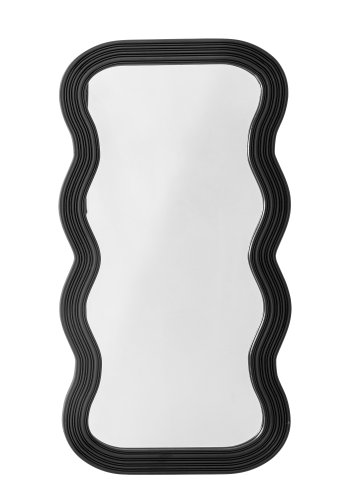 BLOOMINGVILLE Parker Wandspiegel, organisch – Spiegelglas und schwarzes MDF (100x52)