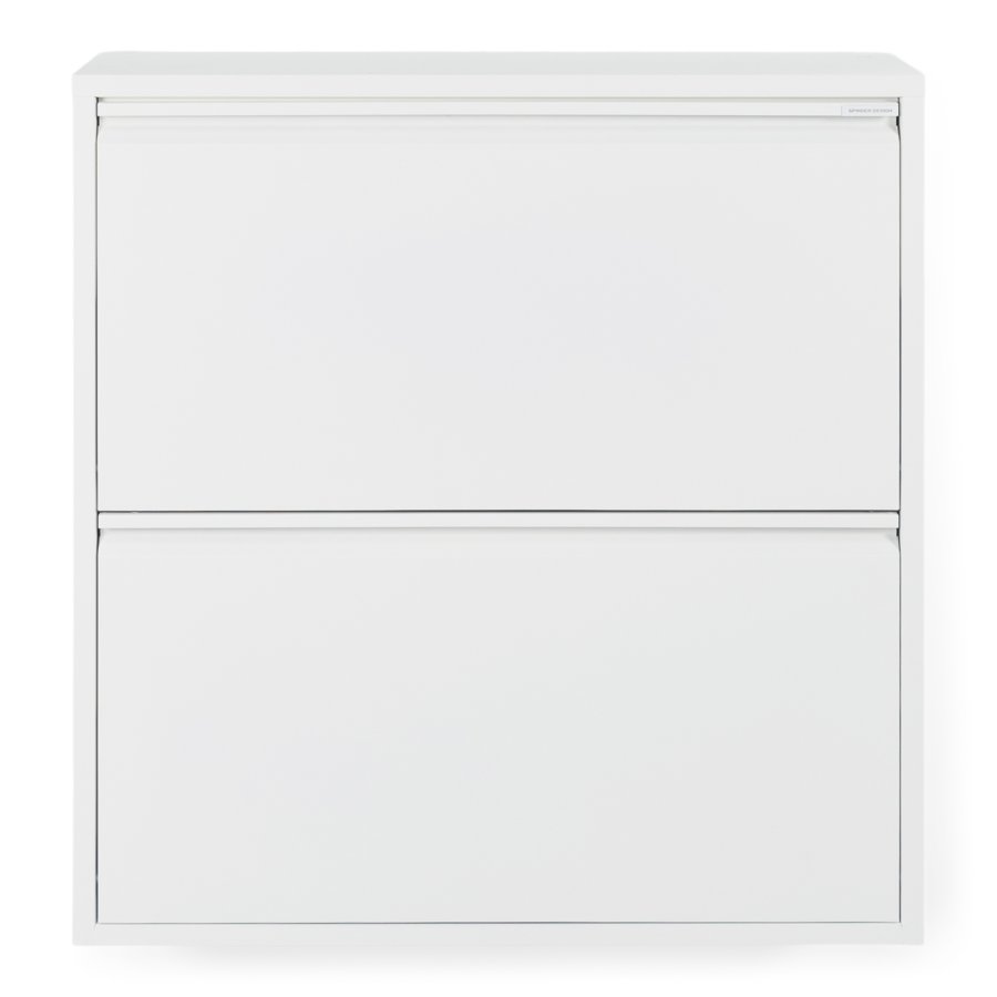 SPINDER DESIGN Billy 2 skoskap, m. 2 drer - hvit stl