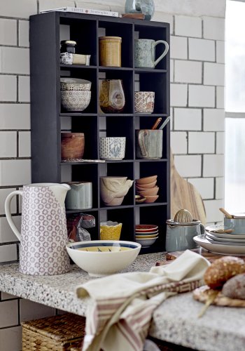 BLOOMINGVILLE Pixie-Glas mit Deckel und Löffel, Grün, Steinzeug, D7,5xH6 cm