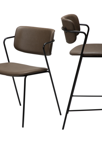 DAN-FORM ZED spisebordsstol - Major brunt imiteret lder og sort metal