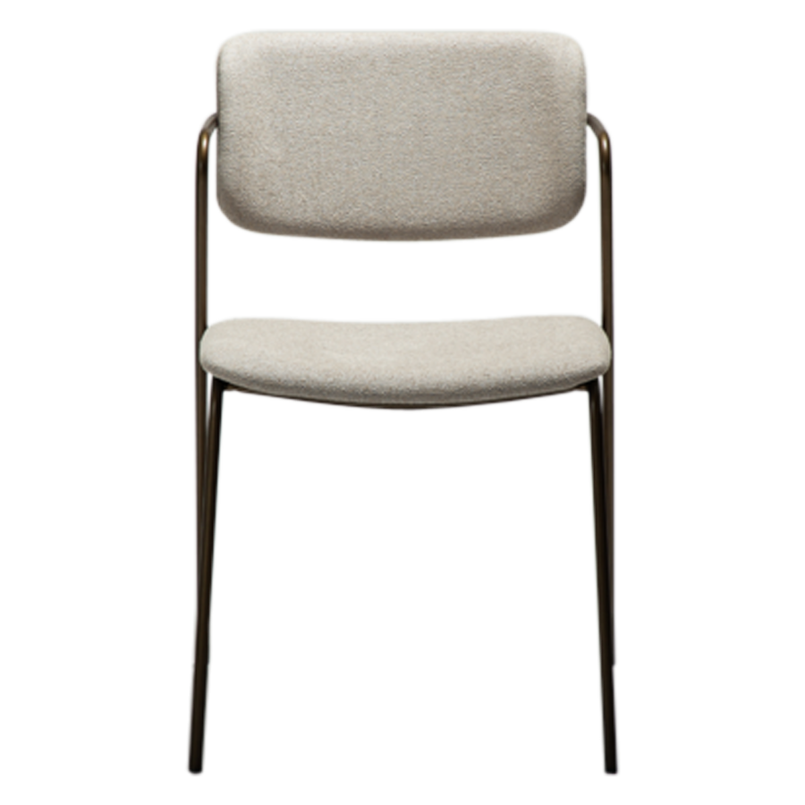 DAN-FORM ZED spisebordsstol - Cashmere boucl stof og antik messing metal