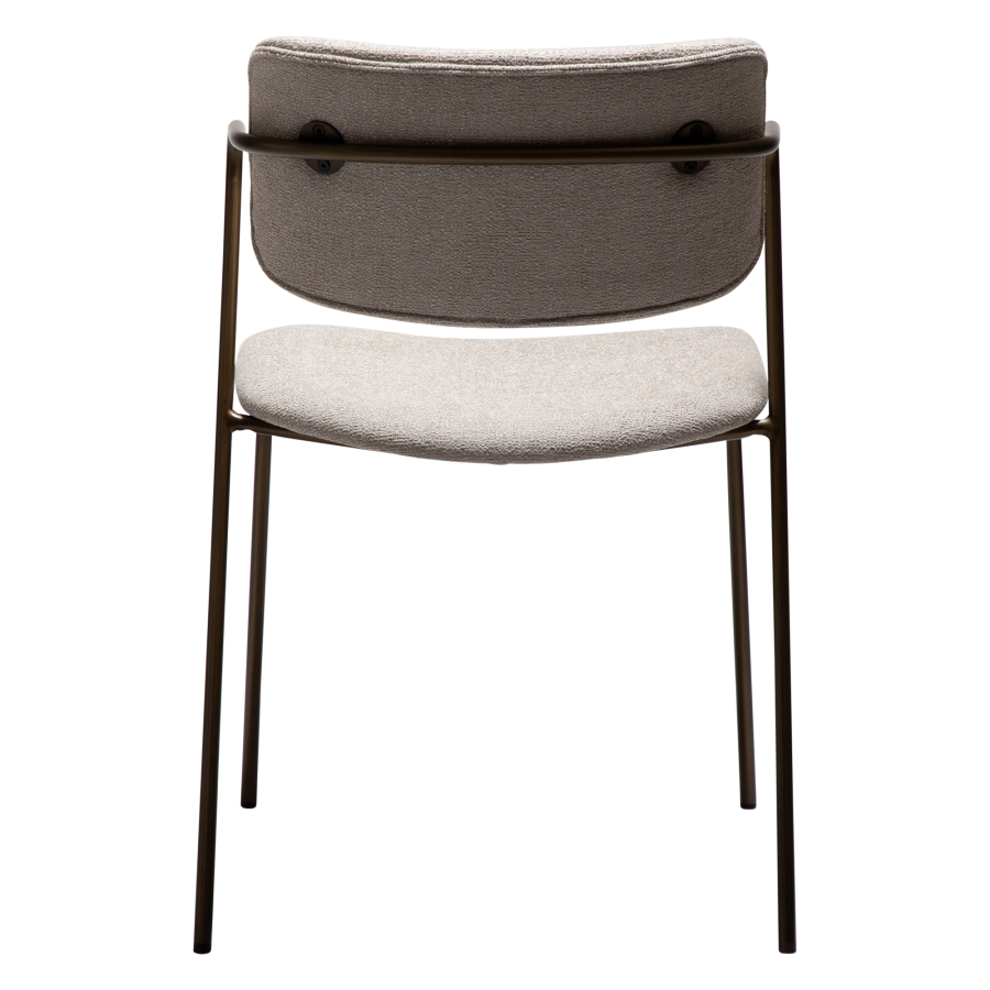 DAN-FORM ZED spisebordsstol - Cashmere boucl stof og antik messing metal