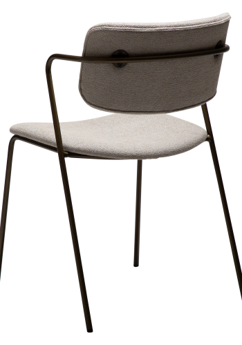 DAN-FORM ZED spisebordsstol - Cashmere boucl stof og antik messing metal