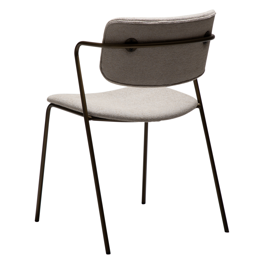 DAN-FORM ZED spisebordsstol - Cashmere boucl stof og antik messing metal