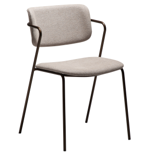 DAN-FORM ZED spisebordsstol - Cashmere boucl stof og antik messing metal