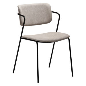 DAN-FORM ZED spisebordsstol - Cashmere boucl stof og sort metal
