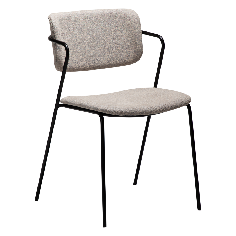 DAN-FORM ZED spisebordsstol - Cashmere boucl stof og sort metal