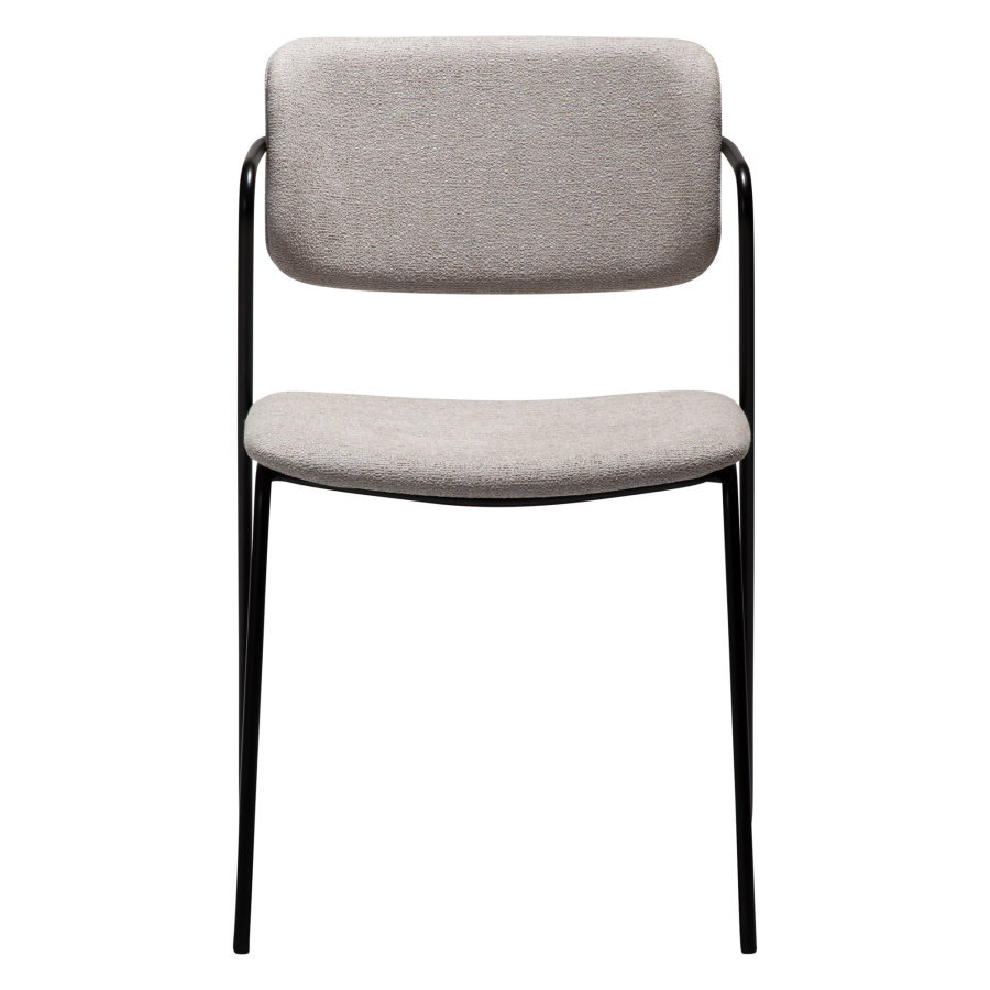 DAN-FORM ZED spisebordsstol - Cashmere boucl stof og sort metal