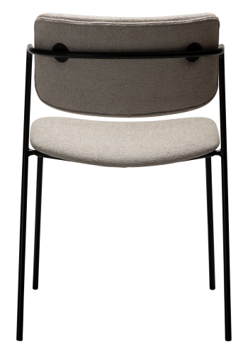 DAN-FORM ZED spisebordsstol - Cashmere boucl stof og sort metal