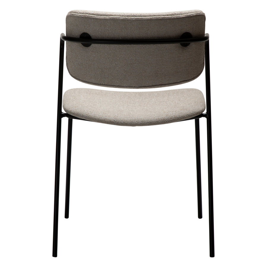 DAN-FORM ZED spisebordsstol - Cashmere boucl stof og sort metal