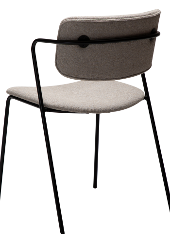 DAN-FORM ZED spisebordsstol - Cashmere boucl stof og sort metal