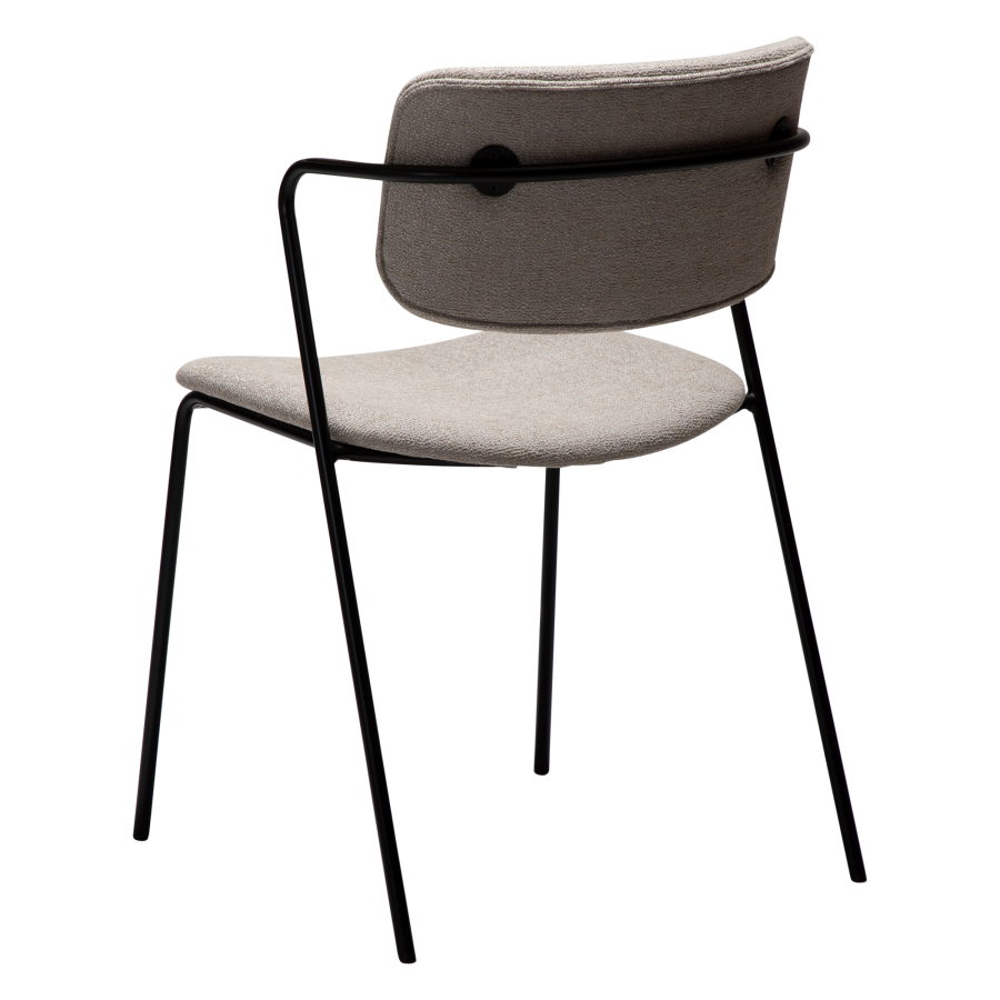 DAN-FORM ZED spisebordsstol - Cashmere boucl stof og sort metal