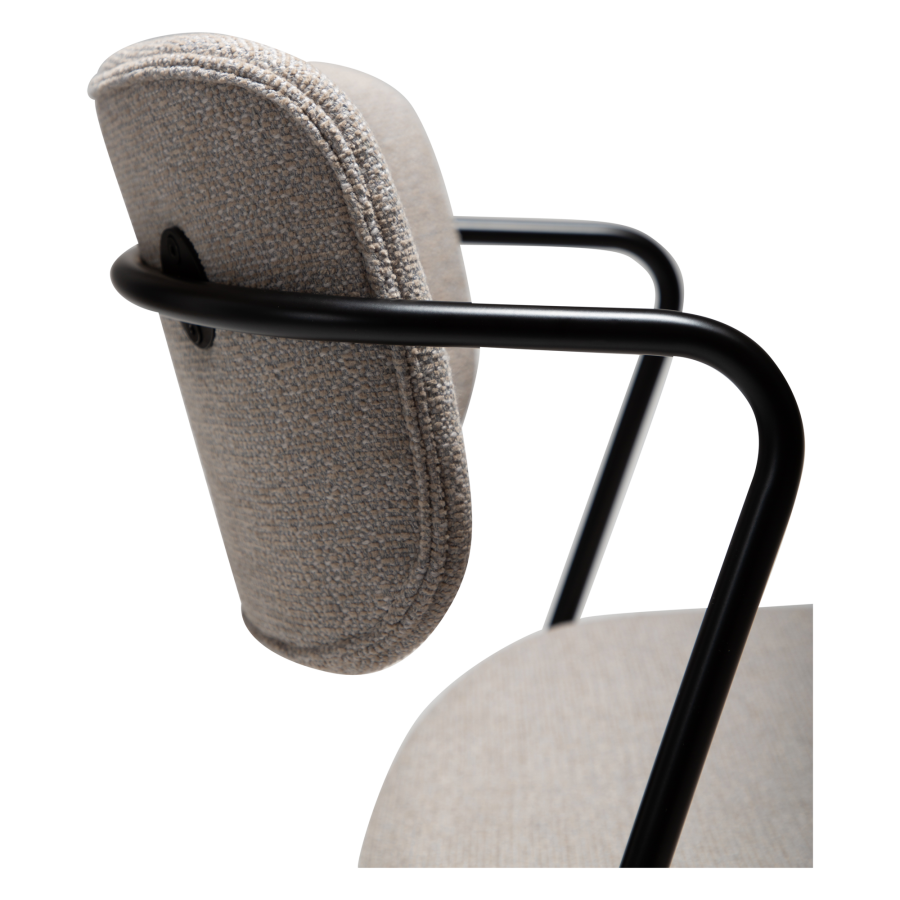 DAN-FORM ZED spisebordsstol - Cashmere boucl stof og sort metal