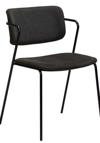 DAN-FORM Zed spisebordsstol, m. armln - sort stof og sort metal