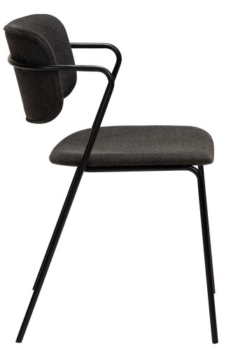 DAN-FORM Zed spisebordsstol, m. armln - sort stof og sort metal