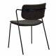 DAN-FORM Zed spisebordsstol, m. armln - sort stof og sort metal