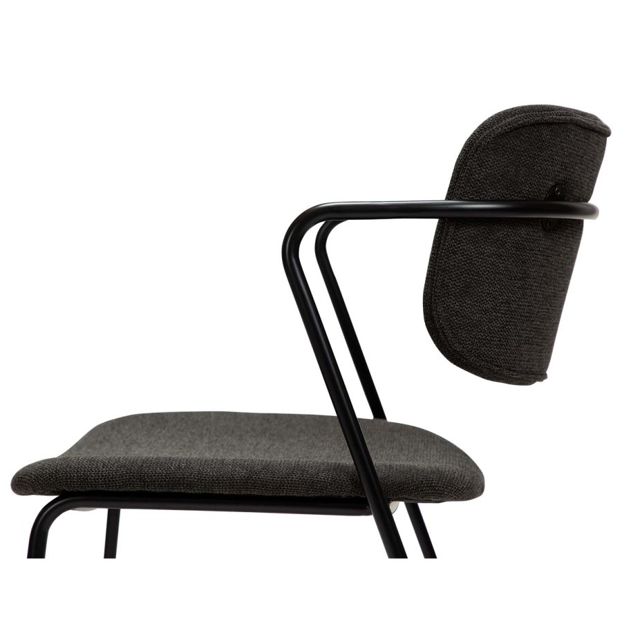 DAN-FORM Zed spisebordsstol, m. armln - sort stof og sort metal