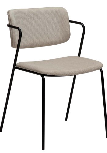 DAN-FORM Zed spisebordsstol, m. armln rkensand stof og sort metal