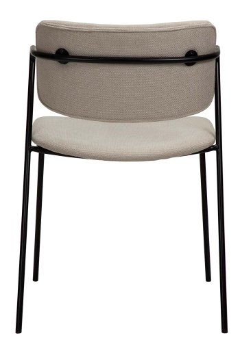 DAN-FORM Zed spisebordsstol, m. armln rkensand stof og sort metal