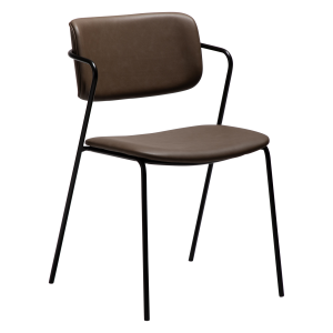 DAN-FORM ZED spisebordsstol - Major brunt imiteret lder og sort metal