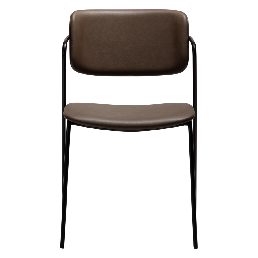 DAN-FORM ZED spisebordsstol - Major brunt imiteret lder og sort metal