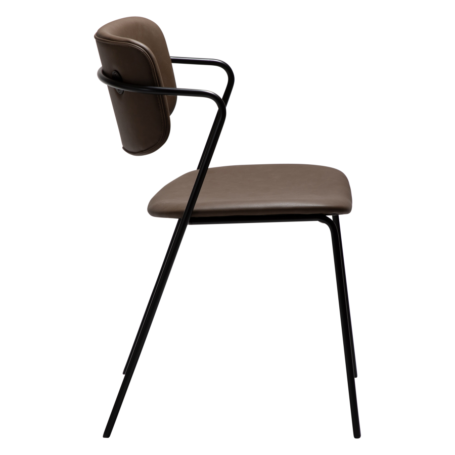 DAN-FORM ZED spisebordsstol - Major brunt imiteret lder og sort metal