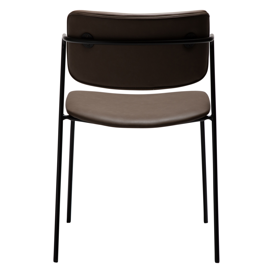 DAN-FORM ZED spisebordsstol - Major brunt imiteret lder og sort metal