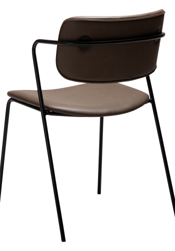 DAN-FORM ZED spisebordsstol - Major brunt imiteret lder og sort metal