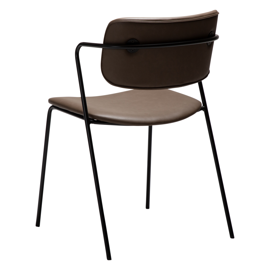 DAN-FORM ZED spisebordsstol - Major brunt imiteret lder og sort metal