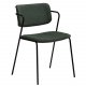 DAN-FORM Zed spisebordsstol, m. armln - grn stof og sort metal