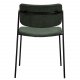DAN-FORM Zed spisebordsstol, m. armln - grn stof og sort metal