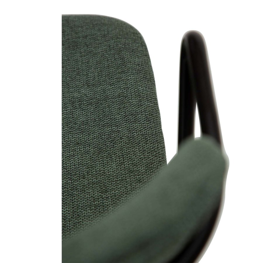 DAN-FORM Zed spisebordsstol, m. armln - grn stof og sort metal