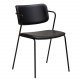 DAN-FORM Zed spisebordsstol, m. armln - sort kunstlder og sort metal
