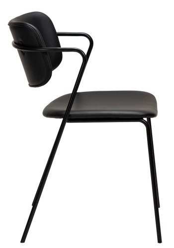 DAN-FORM Zed spisebordsstol, m. armln - sort kunstlder og sort metal