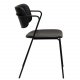 DAN-FORM Zed spisebordsstol, m. armln - sort kunstlder og sort metal