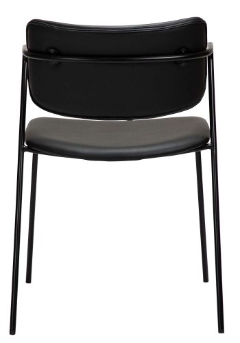 DAN-FORM Zed spisebordsstol, m. armln - sort kunstlder og sort metal