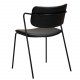 DAN-FORM Zed spisebordsstol, m. armln - sort kunstlder og sort metal