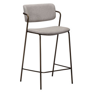 DAN-FORM ZED Bordspall Cashmere boucltyg m. antika mssingsben