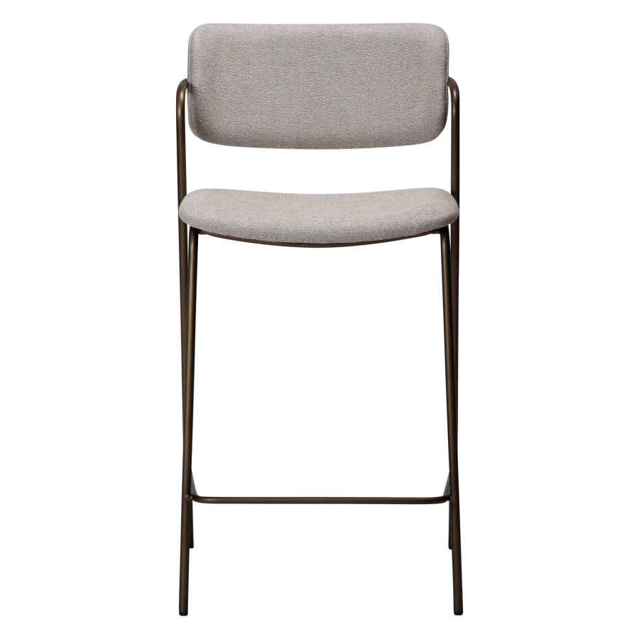 DAN-FORM ZED barstol, m. rygln og fodsttte - Cashmere boucl stof og antik messing metal