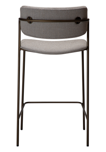 DAN-FORM ZED barstol, m. rygln og fodsttte - Cashmere boucl stof og antik messing metal