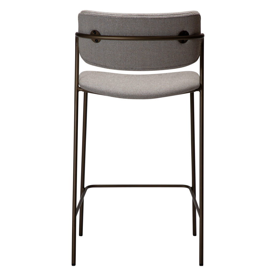 DAN-FORM ZED barstol, m. rygln og fodsttte - Cashmere boucl stof og antik messing metal