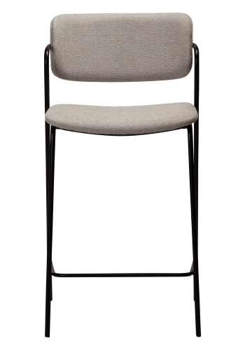 DAN-FORM ZED barstol, m. rygln og fodsttte - Cashmere boucl stof og sort metal