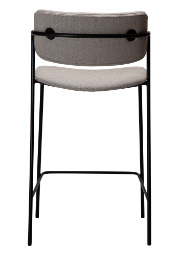 DAN-FORM ZED barstol, m. rygln og fodsttte - Cashmere boucl stof og sort metal