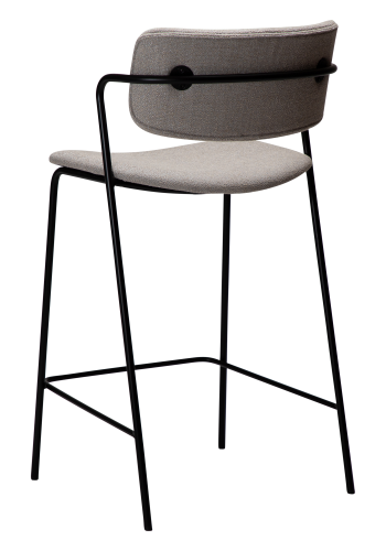 DAN-FORM ZED barstol, m. rygln og fodsttte - Cashmere boucl stof og sort metal