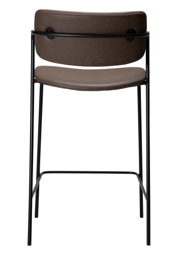 DAN-FORM ZED barstol, m. rygln og fodsttte - Major brunt imiteret lder og sort metal