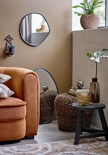 CREATIVE COLLECTION Faun Spiegel, Schwarz, Eisen, L70xH40xB2 cm