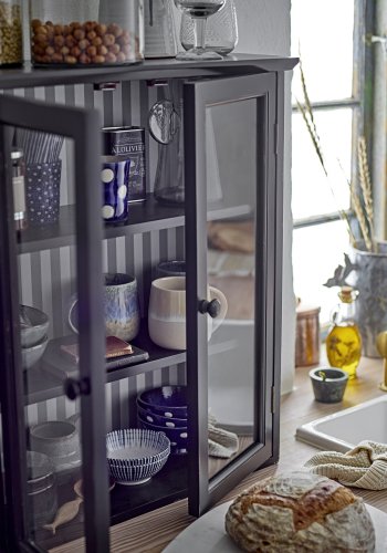 CREATIVE COLLECTION Hazem Schrank, Schwarz, Kiefer (L51,5 x H66,5 x B22,5 cm)