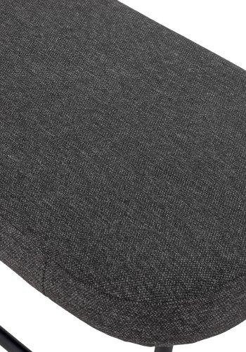 BLOOMINGVILLE Farell Bank, rechteckig - graues Polyester und schwarzes Metall (140x45,5)